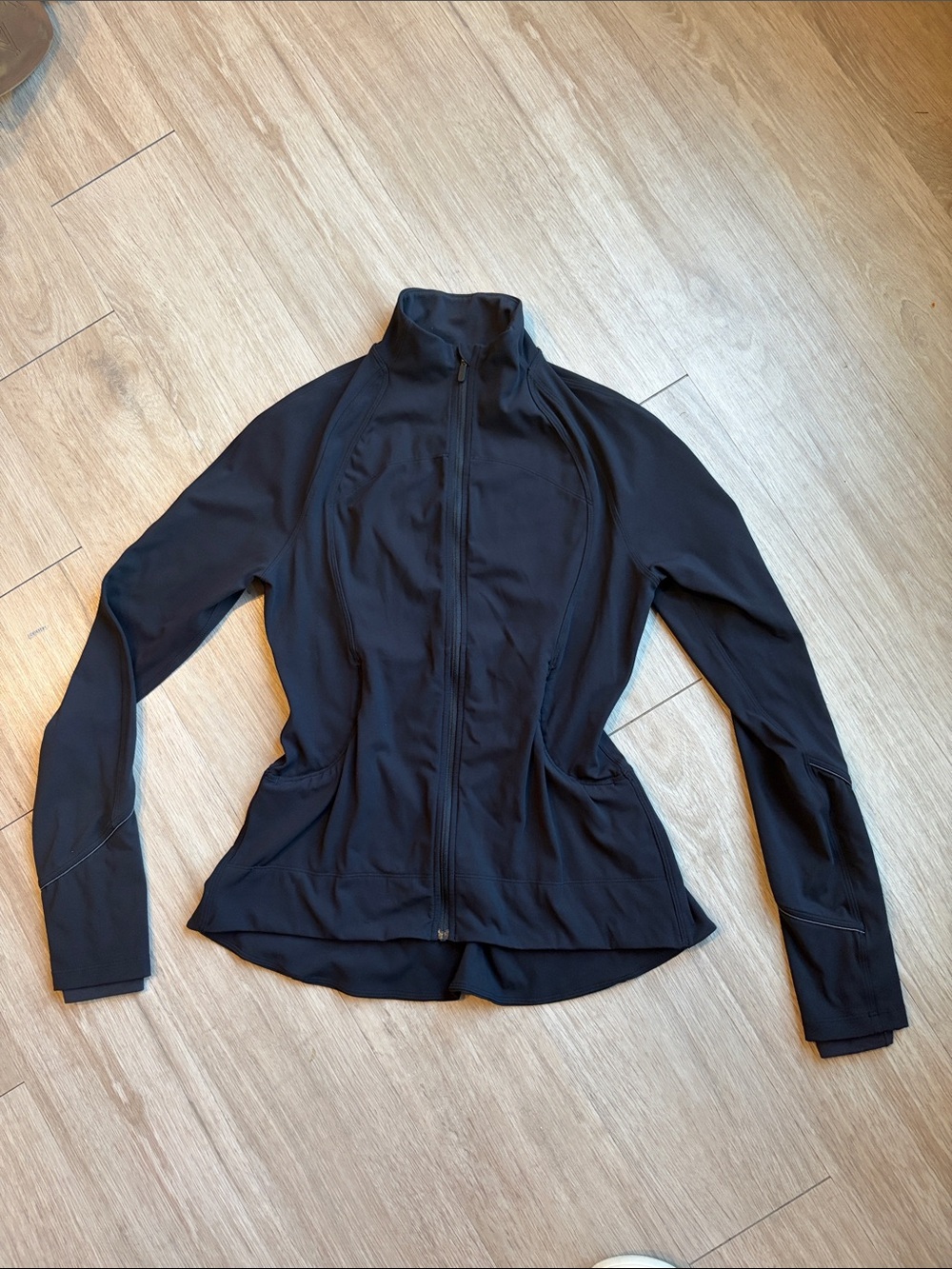 Lululemon Athletica Black Full-Zip Performance Peplum Jacket